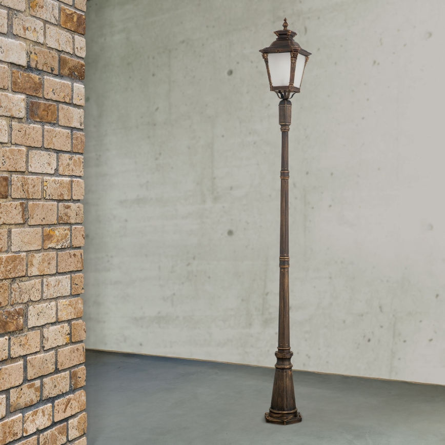 Vonkajšia lampa AIKO 1xE27/60W/230V 240 cm IP23 bronz/patina