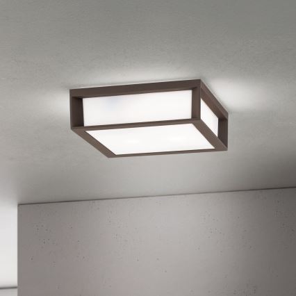 Vonkajšie svietidlo HENRY 2xE27/15W/230V 26x26 cm IP44 hnedé
