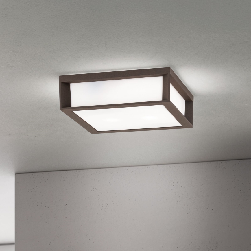 Vonkajšie svietidlo HENRY 2xE27/15W/230V 26x26 cm IP44 hnedé