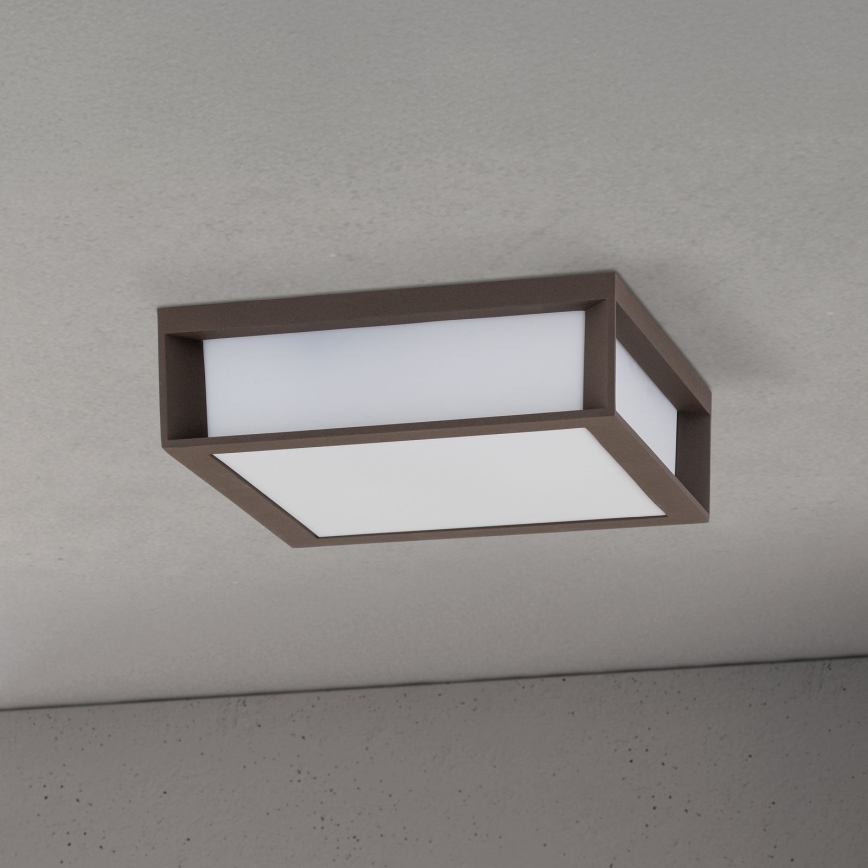 Vonkajšie svietidlo HENRY 2xE27/15W/230V 26x26 cm IP44 hnedé