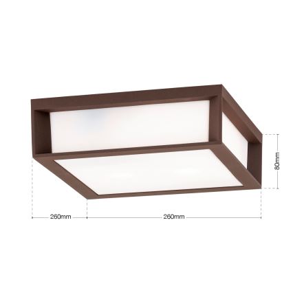 Vonkajšie svietidlo HENRY 2xE27/15W/230V 26x26 cm IP44 hnedé
