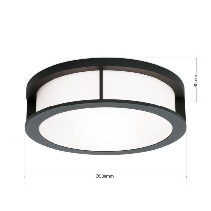 Vonkajšie svietidlo HENRY 2xE27/15W/230V priemer 30 cm IP44 antracit