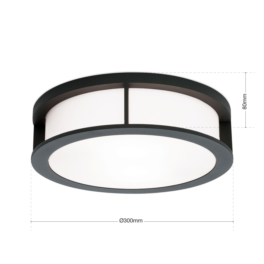 Vonkajšie svietidlo HENRY 2xE27/15W/230V priemer 30 cm IP44 antracit