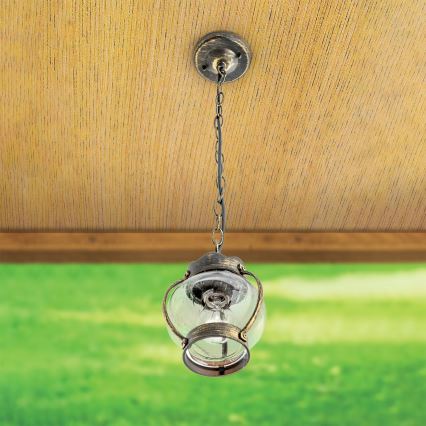 Vonkajšie závesné svietidlo TAVERNA 1xE27/60W/230V IP23 bronz/patina