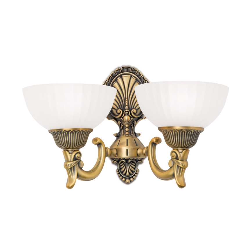 Nástenná lampa ROCCA 2xE27/60W/230V bronz/biela