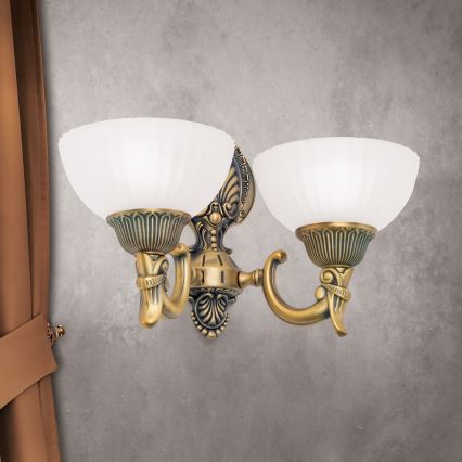 Nástenná lampa ROCCA 2xE27/60W/230V bronz/biela