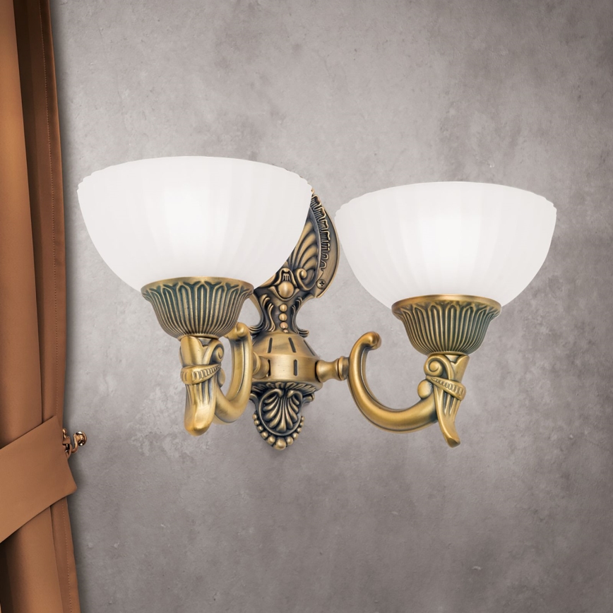 Nástenná lampa ROCCA 2xE27/60W/230V bronz/biela