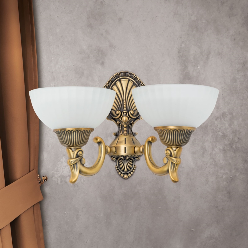 Nástenná lampa ROCCA 2xE27/60W/230V bronz/biela