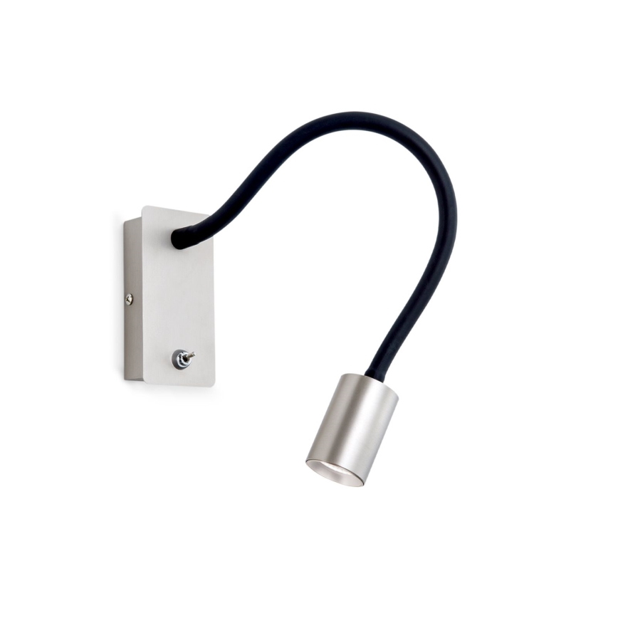 LED Flexibilná nástenná lampička KURT LED/5W/230V strieborná