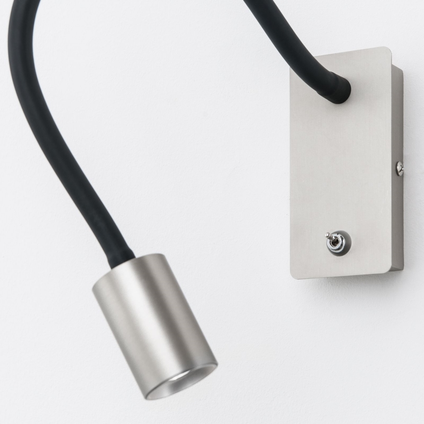 LED Flexibilná nástenná lampička KURT LED/5W/230V strieborná