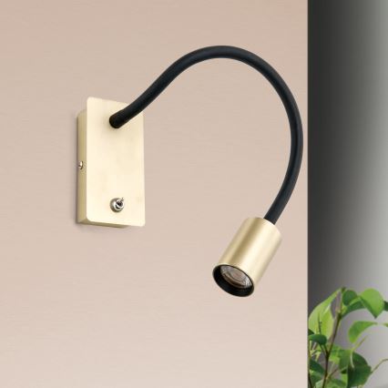 LED Flexibilná nástenná lampička KURT LED/5W/230V zlatá