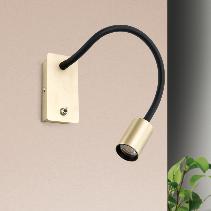 LED Flexibilná nástenná lampička KURT LED/5W/230V zlatá