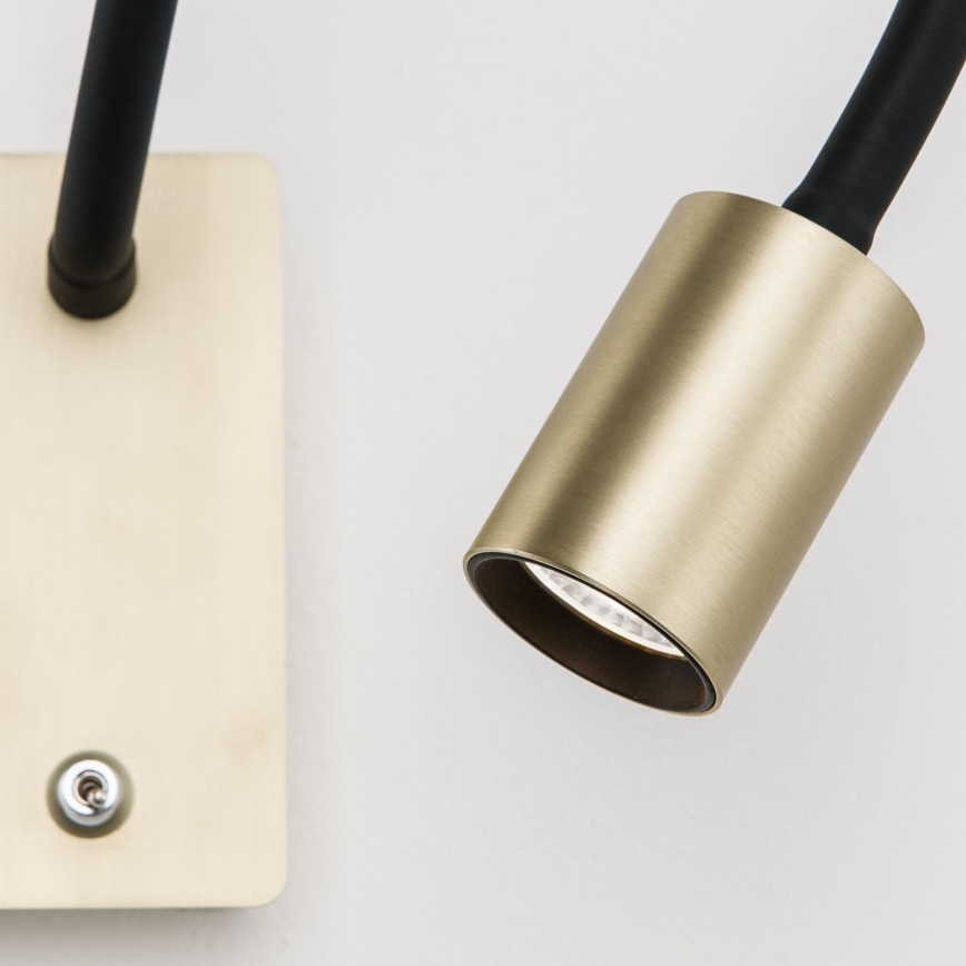 LED Flexibilná nástenná lampička KURT LED/5W/230V zlatá