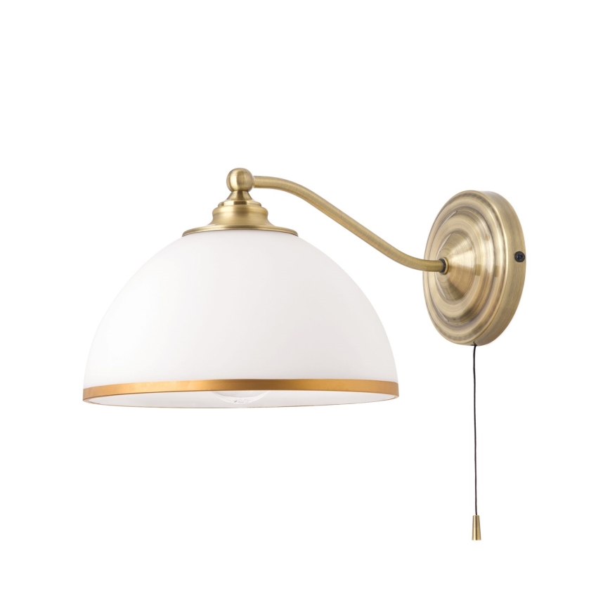 Nástenná lampa OLD LAMP 1xE27/40W/230V biela/mosadz