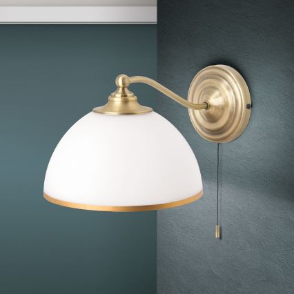 Nástenná lampa OLD LAMP 1xE27/40W/230V biela/mosadz