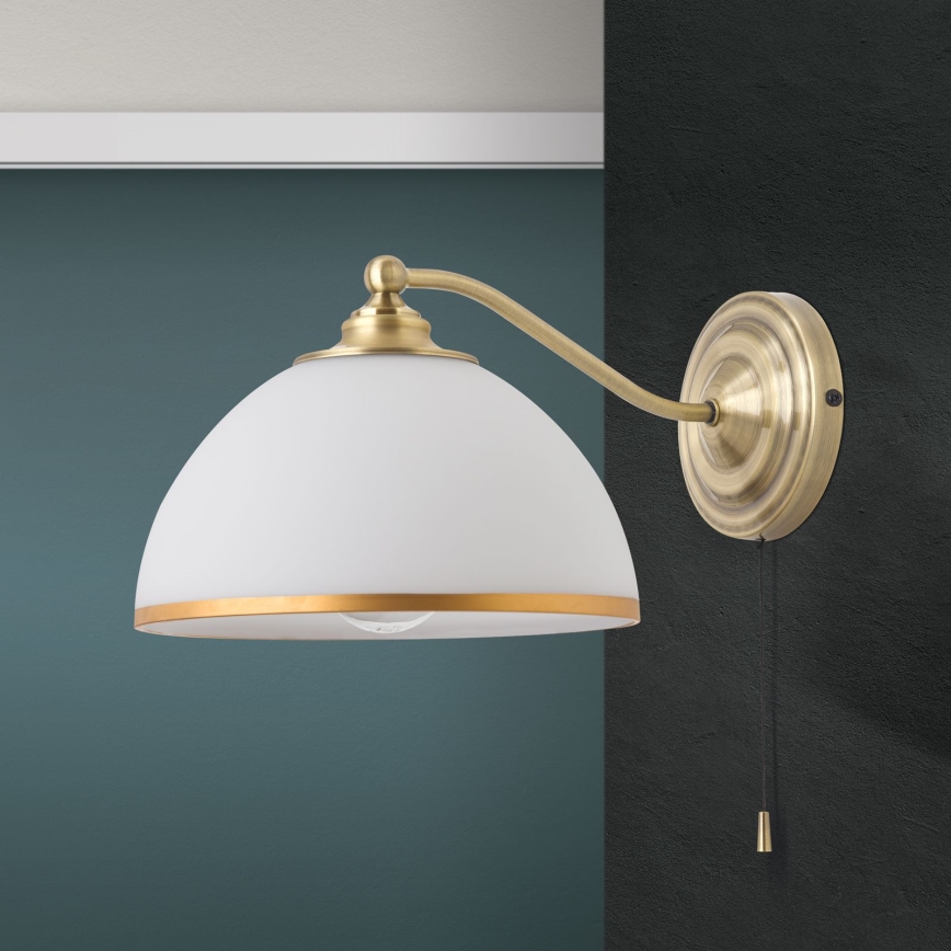 Nástenná lampa OLD LAMP 1xE27/40W/230V biela/mosadz
