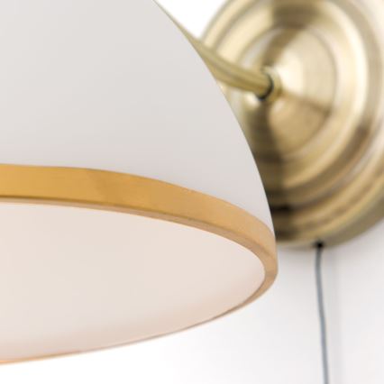 Nástenná lampa OLD LAMP 1xE27/40W/230V biela/mosadz