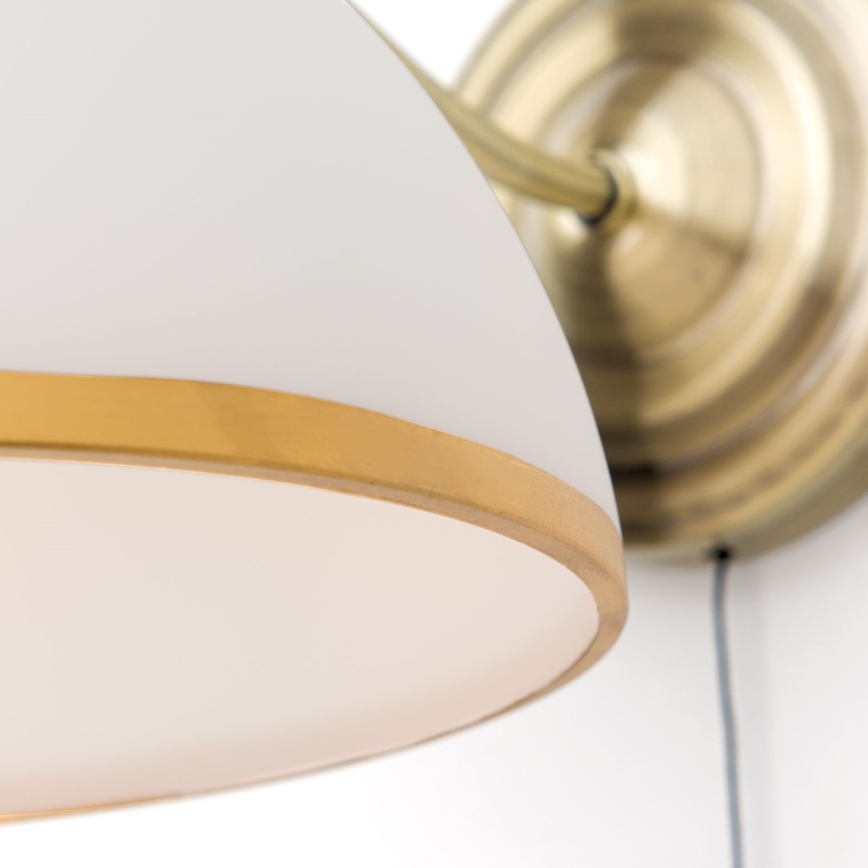 Nástenná lampa OLD LAMP 1xE27/40W/230V biela/mosadz