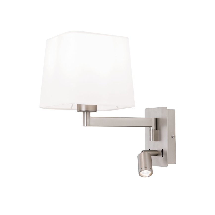 LED Nástenná lampa CARLTON 1xE27/40W/230V + LED/3W biela/matný chróm