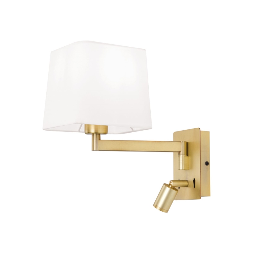 LED Nástenná lampa CARLTON 1xE27/40W/230V + LED/3W biela/zlatá
