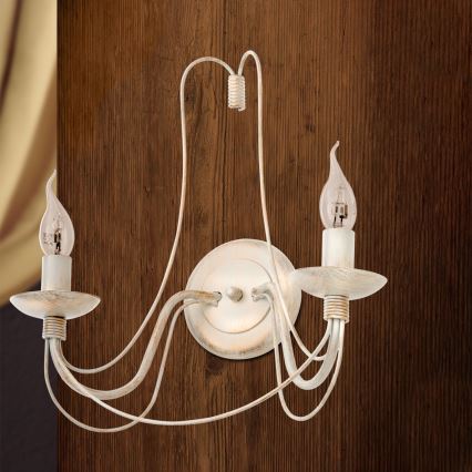 Nástenná lampa VELA 2xE14/40W/230V biela/zlatá/patina