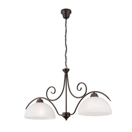 Závesný luster na reťazi RULA 2xE27/40W/230V biela/bronz