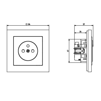 Ospel - Domová zásuvka bez rámika 230 V + 1× USB-A + 1× USB-C SONATA biela