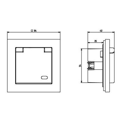 Ospel - Vonkajšia domová zásuvka bez rámika 230V SONATA IP44 biela