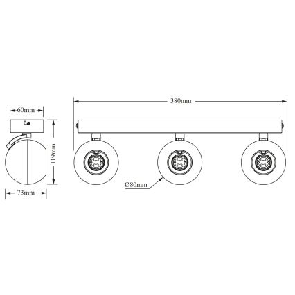 Osram - Bodové svietidlo SPOT SPHERAL 3xGU10/6W/230V biela