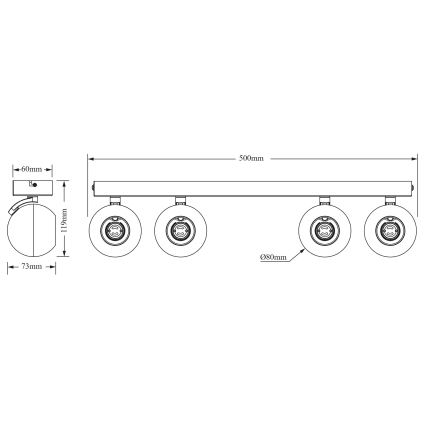 Osram - Bodové svietidlo SPOT SPHERAL 4xGU10/6W/230V biele