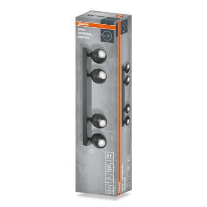 Osram - Bodové svietidlo SPOT SPHERAL 4xGU10/6W/230V čierna