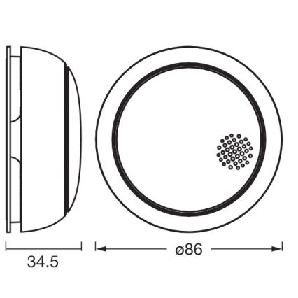 Osram - Detektor dymu SMART+ 3V Wi-Fi 1400 mAh