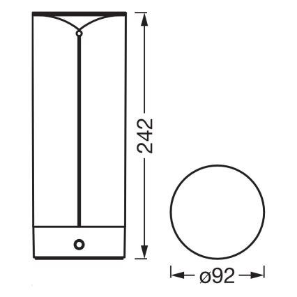 Osram - LED stmievateľná dotyková vonkajšia stolová lampa ENDURA STYLE LED/1,5W/5V 2500 mAh USB IP54 antracitová