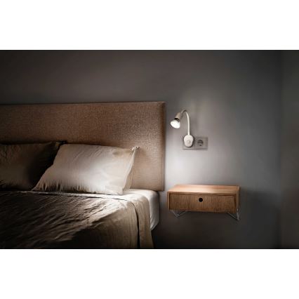 Osram - Flexibilná nástenná lampa PLUG TUBE FLEX 1xGU10/5W/230V biela