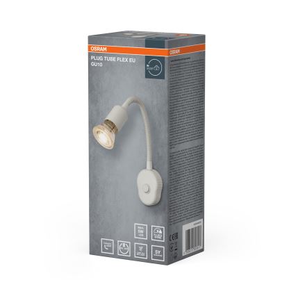 Osram - Flexibilná nástenná lampa PLUG TUBE FLEX 1xGU10/5W/230V biela