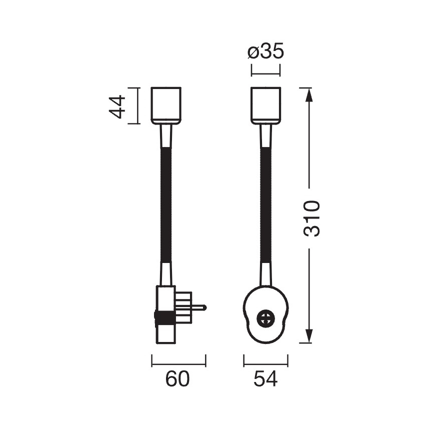 Osram - Flexibilná nástenná lampa PLUG TUBE FLEX 1xGU10/5W/230V biela