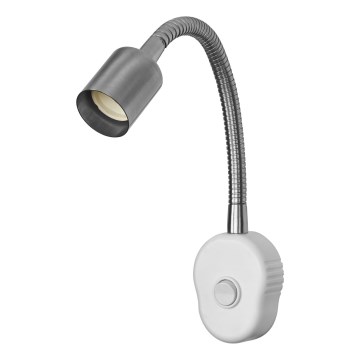 Osram - Flexibilné nástenné svietidlo PLUG TUBE FLEX 1xGU10/5W/230V matný chróm/biela
