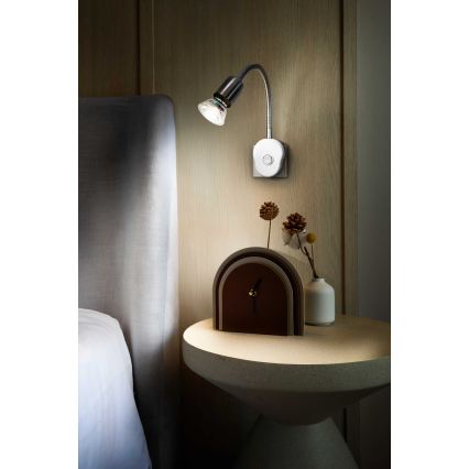 Osram - Flexibilné nástenné svietidlo PLUG TUBE FLEX 1xGU10/5W/230V matný chróm/biela