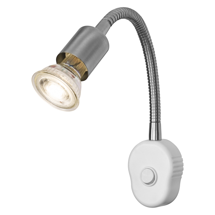 Osram - Flexibilné nástenné svietidlo PLUG TUBE FLEX 1xGU10/5W/230V matný chróm/biela