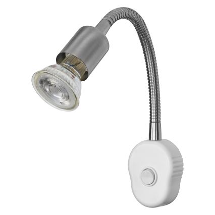 Osram - Flexibilné nástenné svietidlo PLUG TUBE FLEX 1xGU10/5W/230V matný chróm/biela