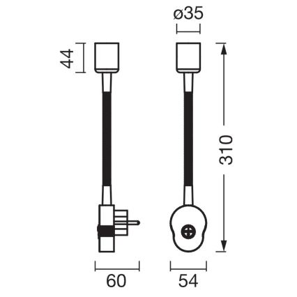 Osram - Flexibilné nástenné svietidlo PLUG TUBE FLEX 1xGU10/5W/230V matný chróm/biela