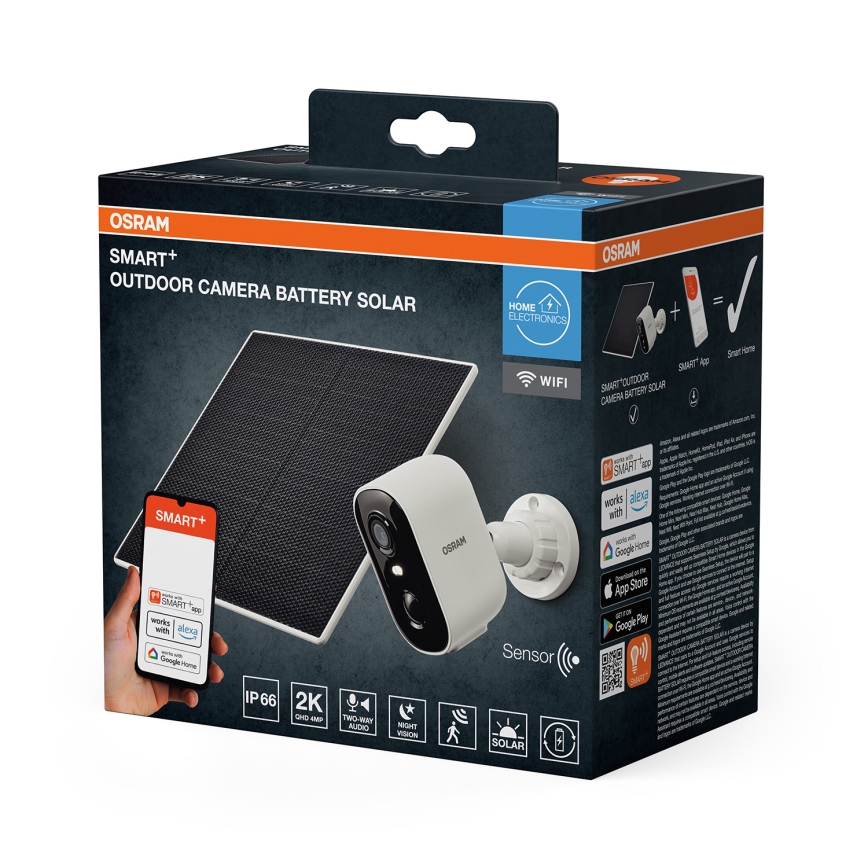 Osram - Inteligentná solárna kamera s 2K snímačom SMART+ 5V 5200 mAh IP66 Wi-Fi