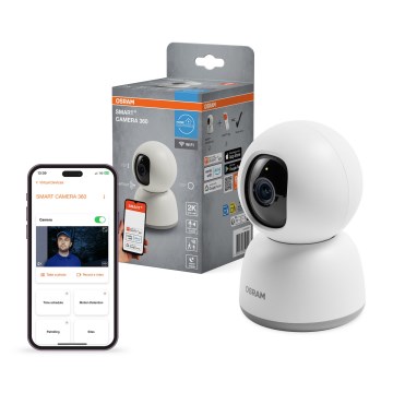 Osram - Inteligentná vnútorná kamera 360° so snímačom 2K SMART+ 230V Wi-Fi