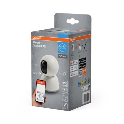 Osram - Inteligentná vnútorná kamera 360° so snímačom 2K SMART+ 230V Wi-Fi