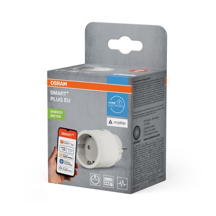 Osram - Inteligentná zásuvka SMART+ MATTER SCHUKO 2300W/230V/10A Wi-Fi biela