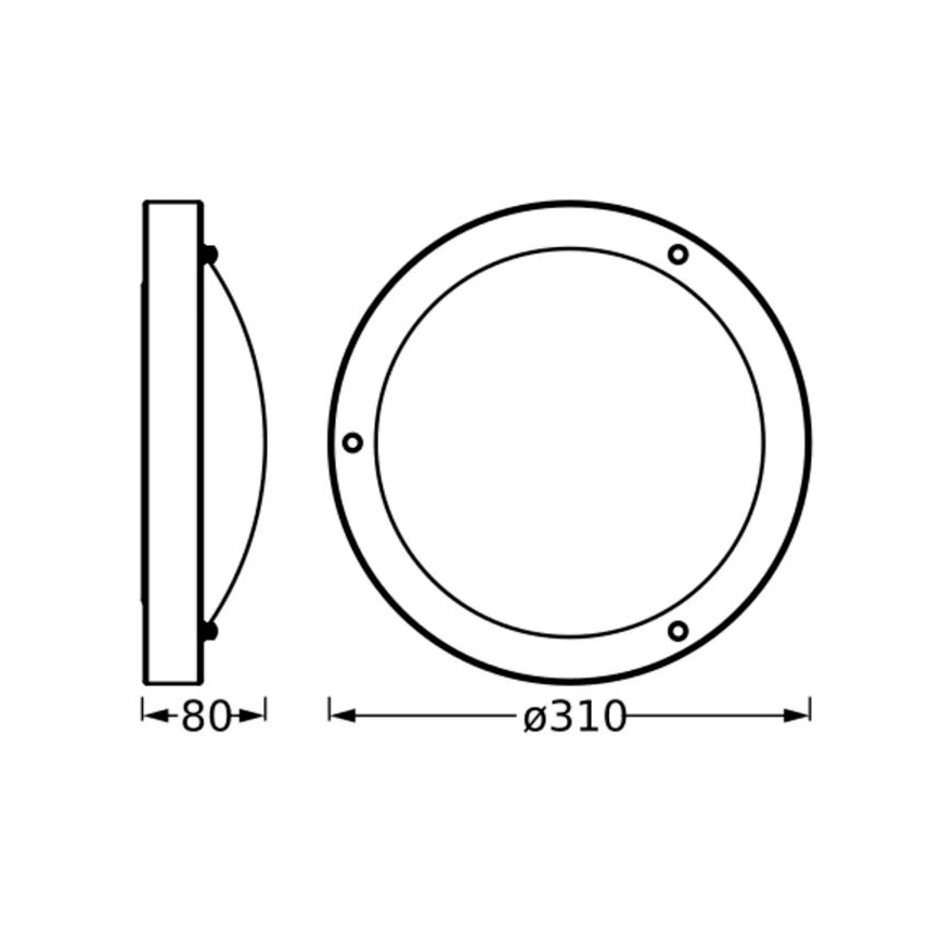 Osram - Kúpeľňové stropné svietidlo BATHROOM CLASSIC 1xE27/15W/230V pr. 31 cm IP44