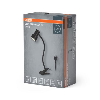 Osram - Lampa s klipom CLIP STEP FLEX 1xGU10/5W/230V čierna