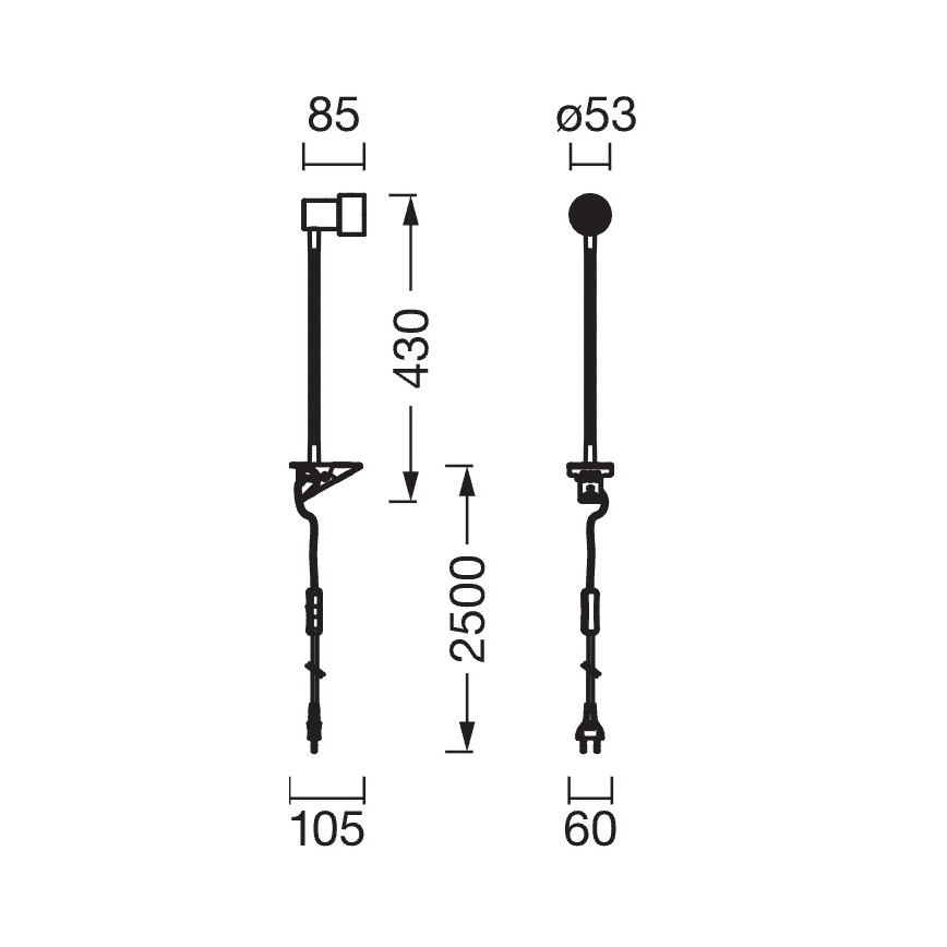 Osram - Lampa s klipom CLIP STEP FLEX 1xGU10/5W/230V matný chróm