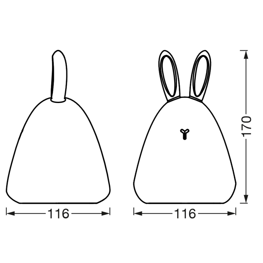 Osram - LED dotyková detská nočná lampička TOUCH LED/2,5W/5V 1200 mAh králik