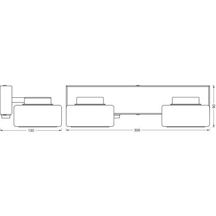 Osram - LED kúpeľňové nástenné svietidlo ORBIS FLAME 2xLED/5,5W/230V 3000/4000K IP44 čierna